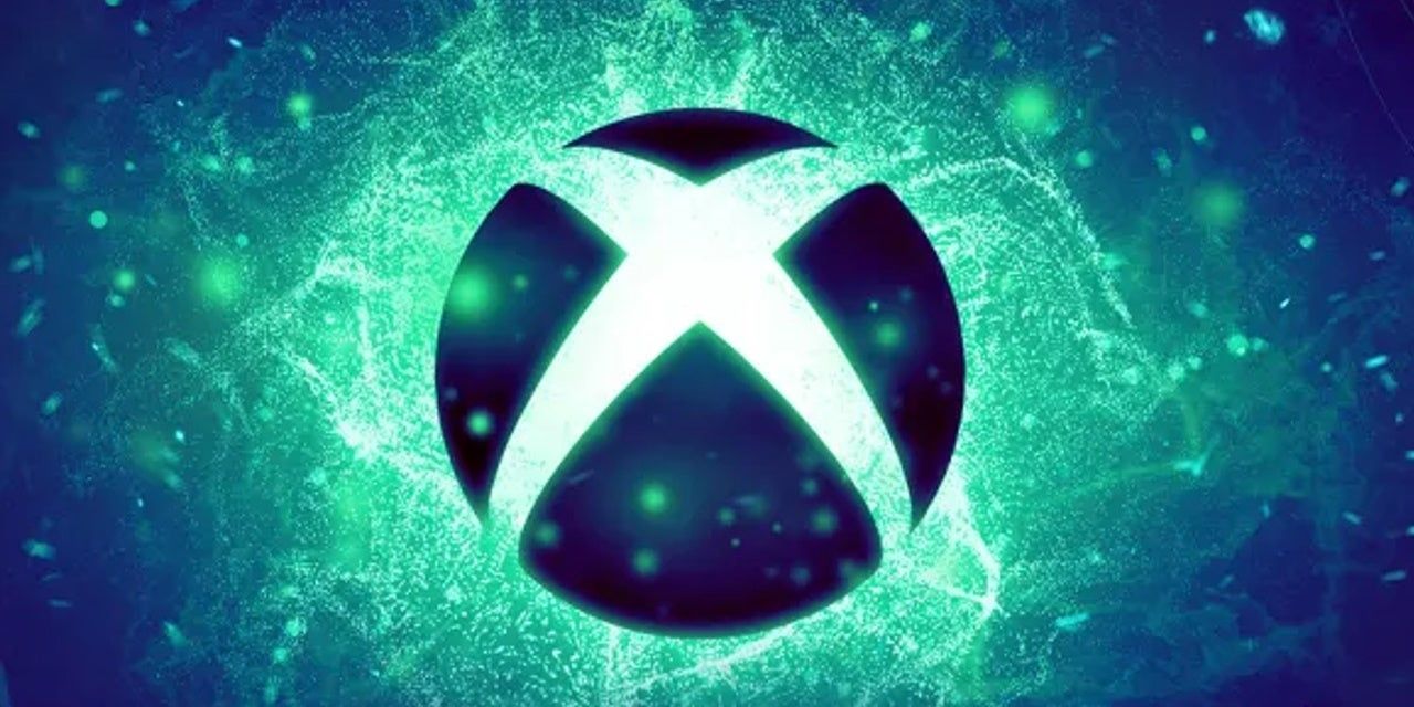The Xbox logo on a blue and green background