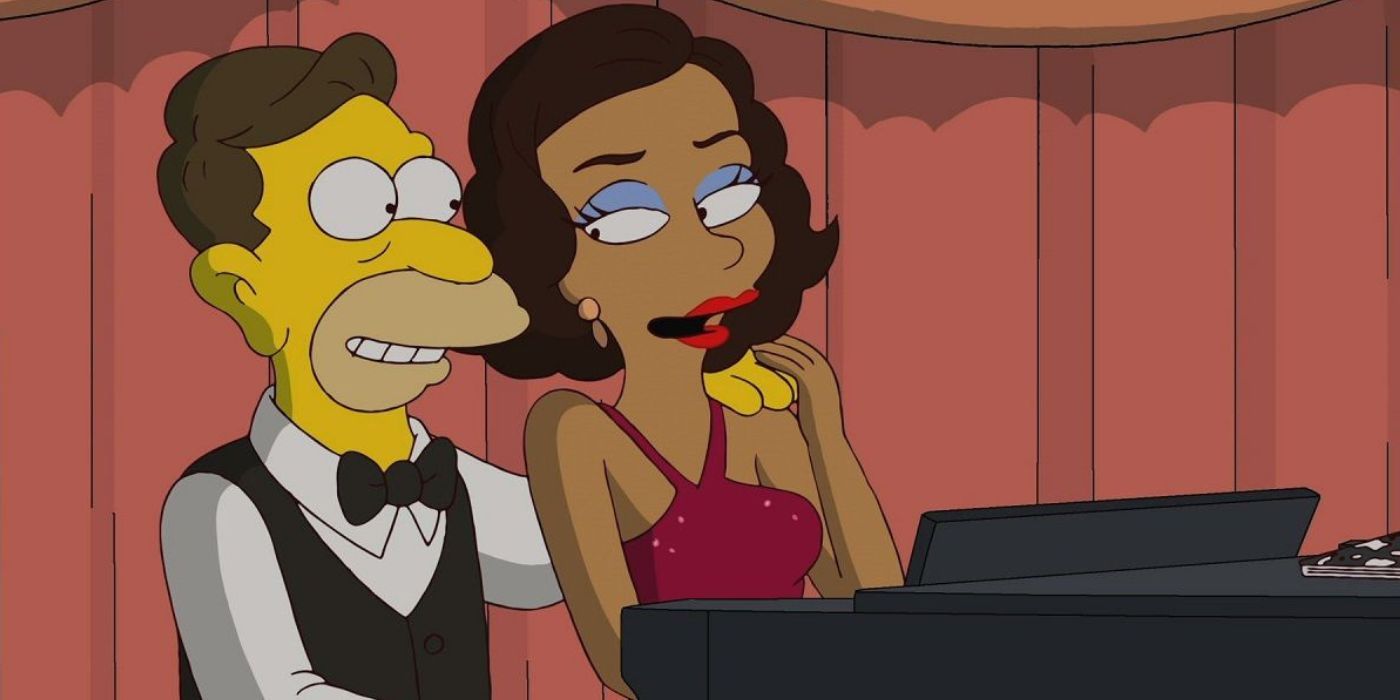 O jovem Abe e sua esposa, Rita Lafleur em Os Simpsons