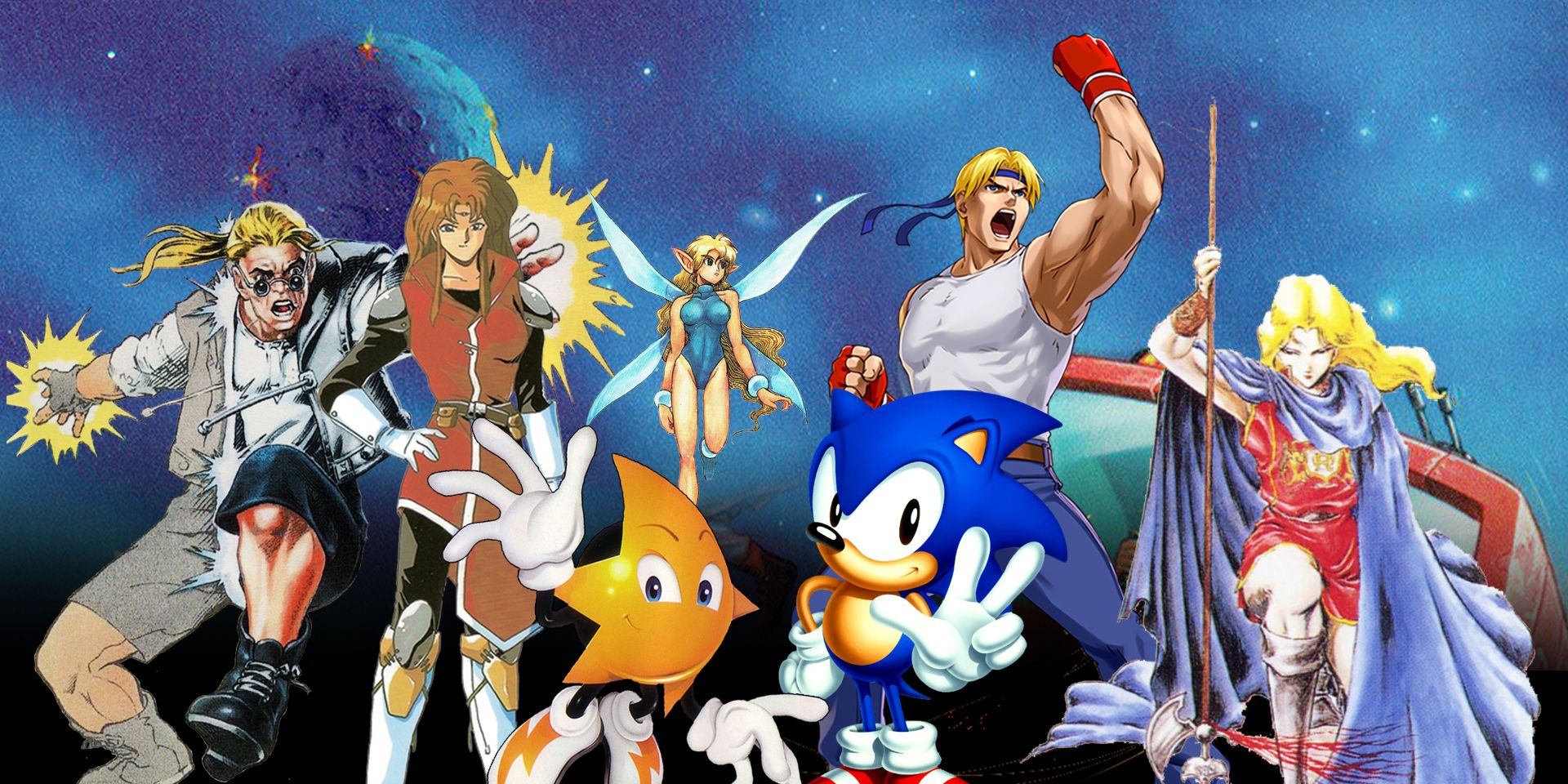 A collection of Sega characters.