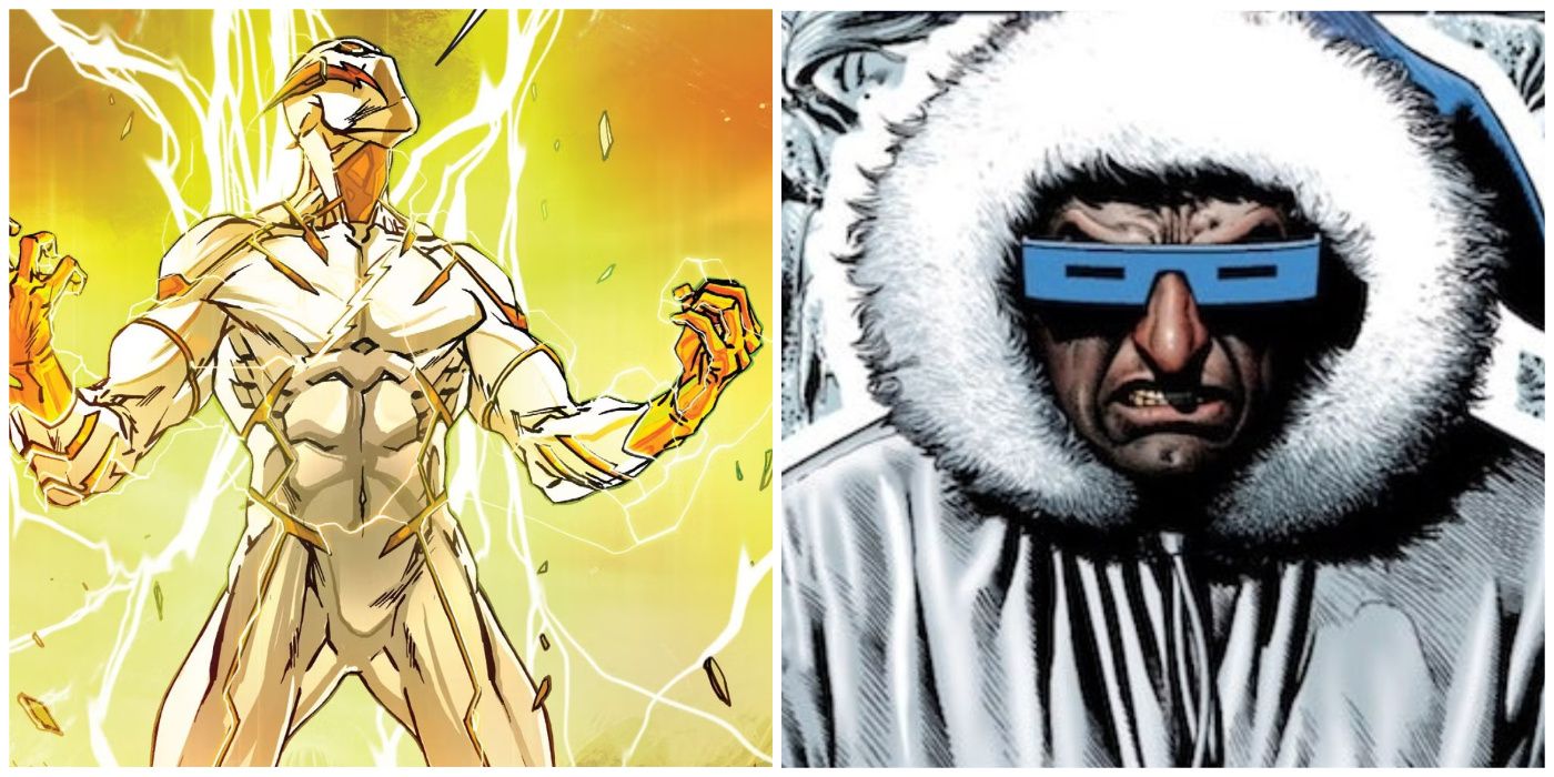 Split image of Godspeed and Captain Cold from Flash comics