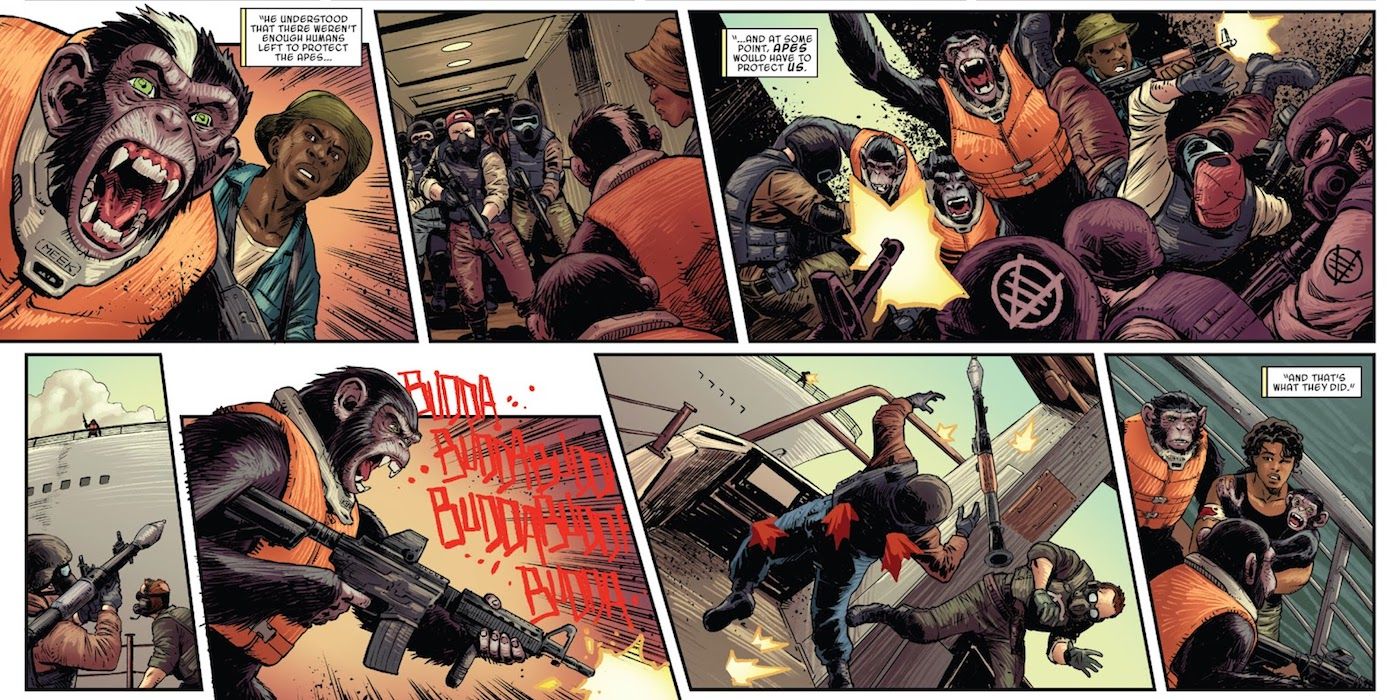 O Planeta dos Macacos da Marvel tem os macacos usando armas