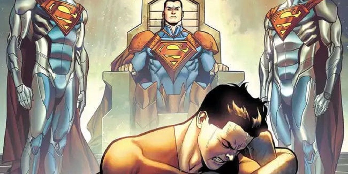 Jon Kent is imprisoned by the alternate universe version of his father, Superman