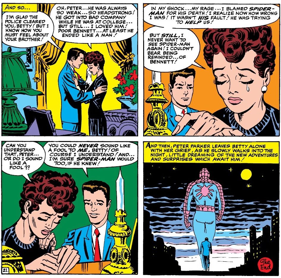 Betty Brant culpa o Homem-Aranha pela morte de seu irmão