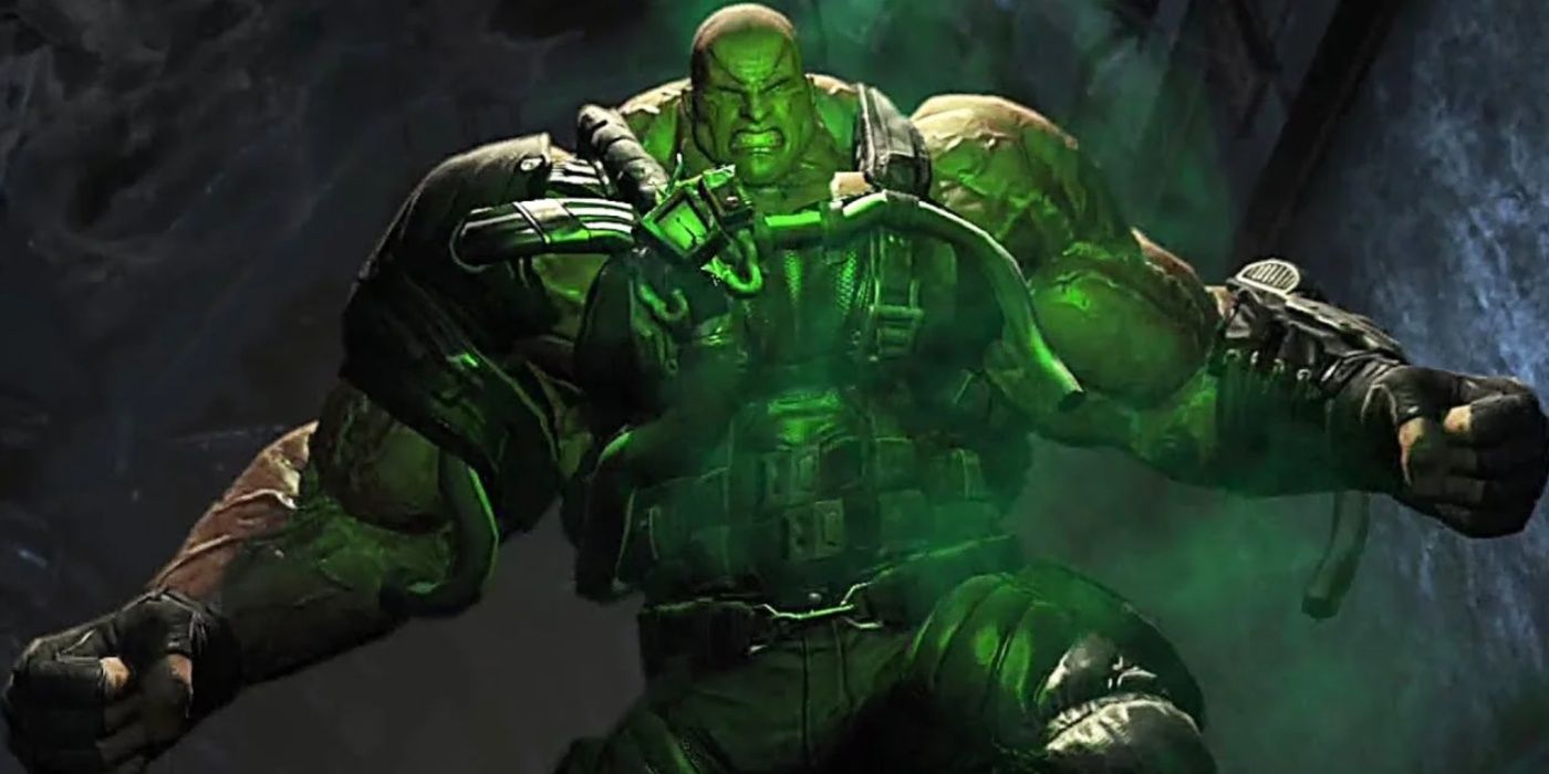 Bane aprimorado em TN-1 no ato final de Batman: Arkham Origins.