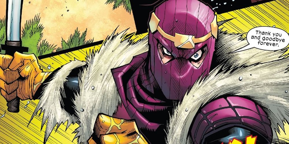Baron Zemo pulls out his knife in Non-Stop Spider-Man