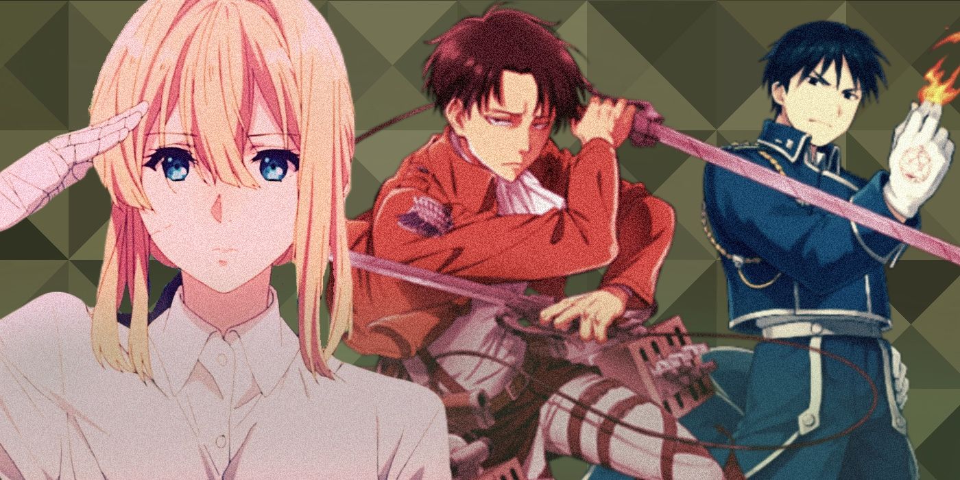 Violet Evergarden, Levi Ackerman from Attack on Titan, Roy Mustang from FMA: Brotherhood.