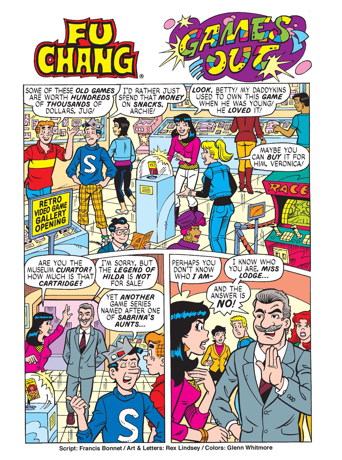 The Riverdale gang look at a museum for old video games