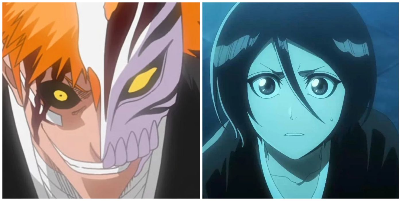 split image of Ichigo and Rukia from Bleach