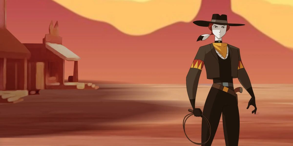 Uma imagem promocional do desenho animado The Legend of Calamity Jane