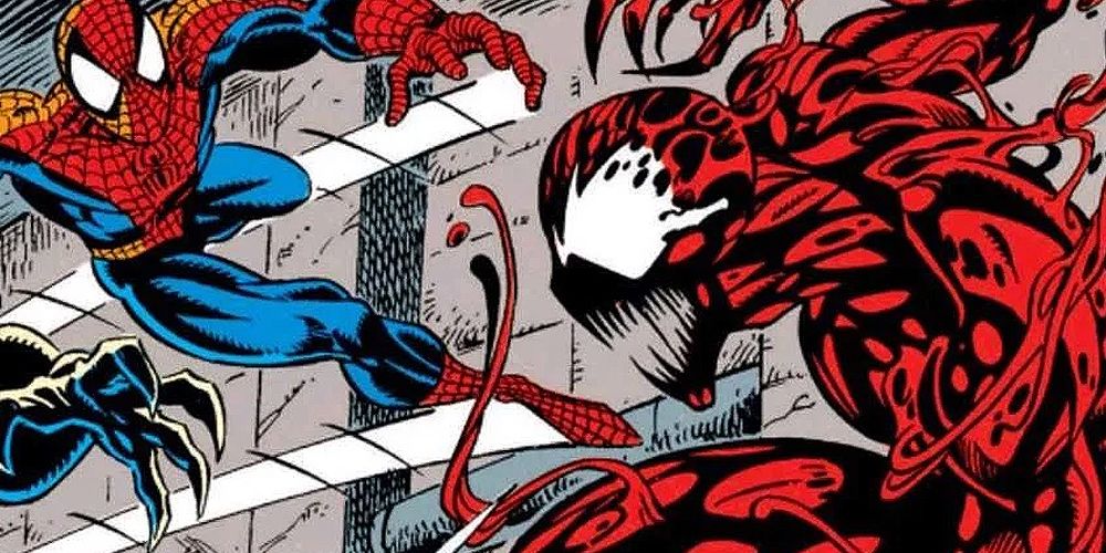 Carnage fights Venom and Spider-Man in The Amazing Spider-Man #363 in Marvel Comics
