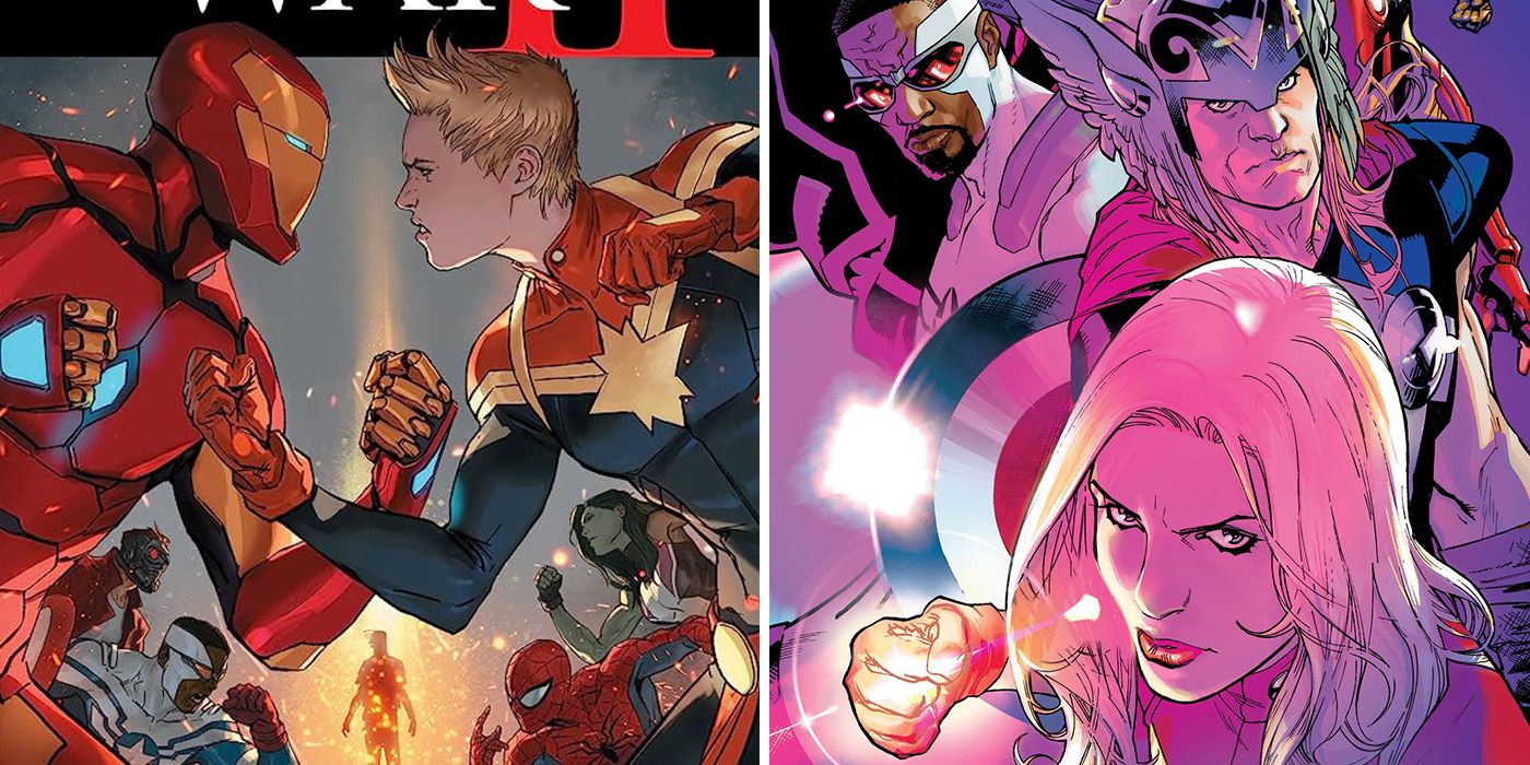 Iron Man vs Captain Marvel in Civil War 2 and modern Avengers comics