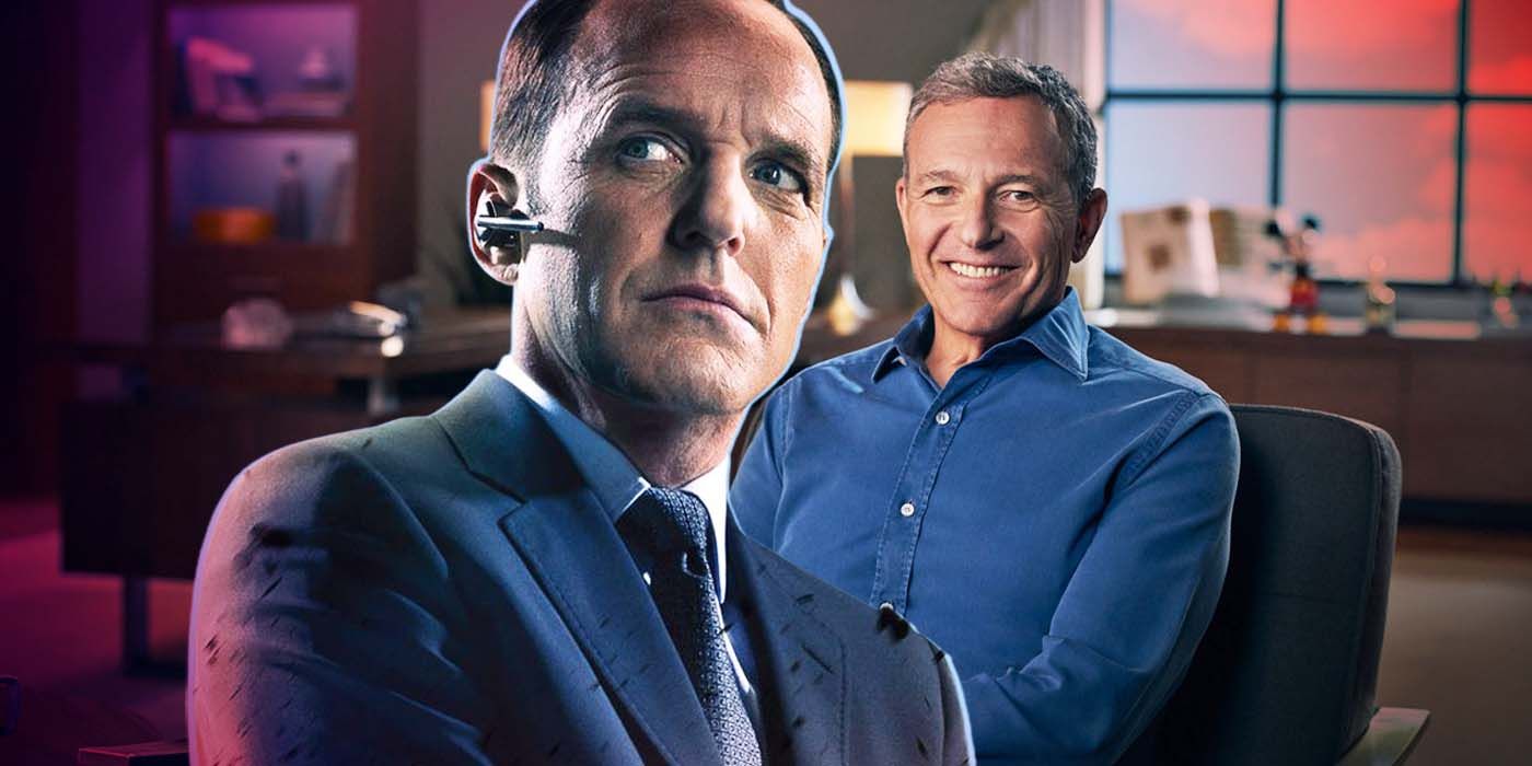 Clark Gregg as Phil Coulson and Bob Iger