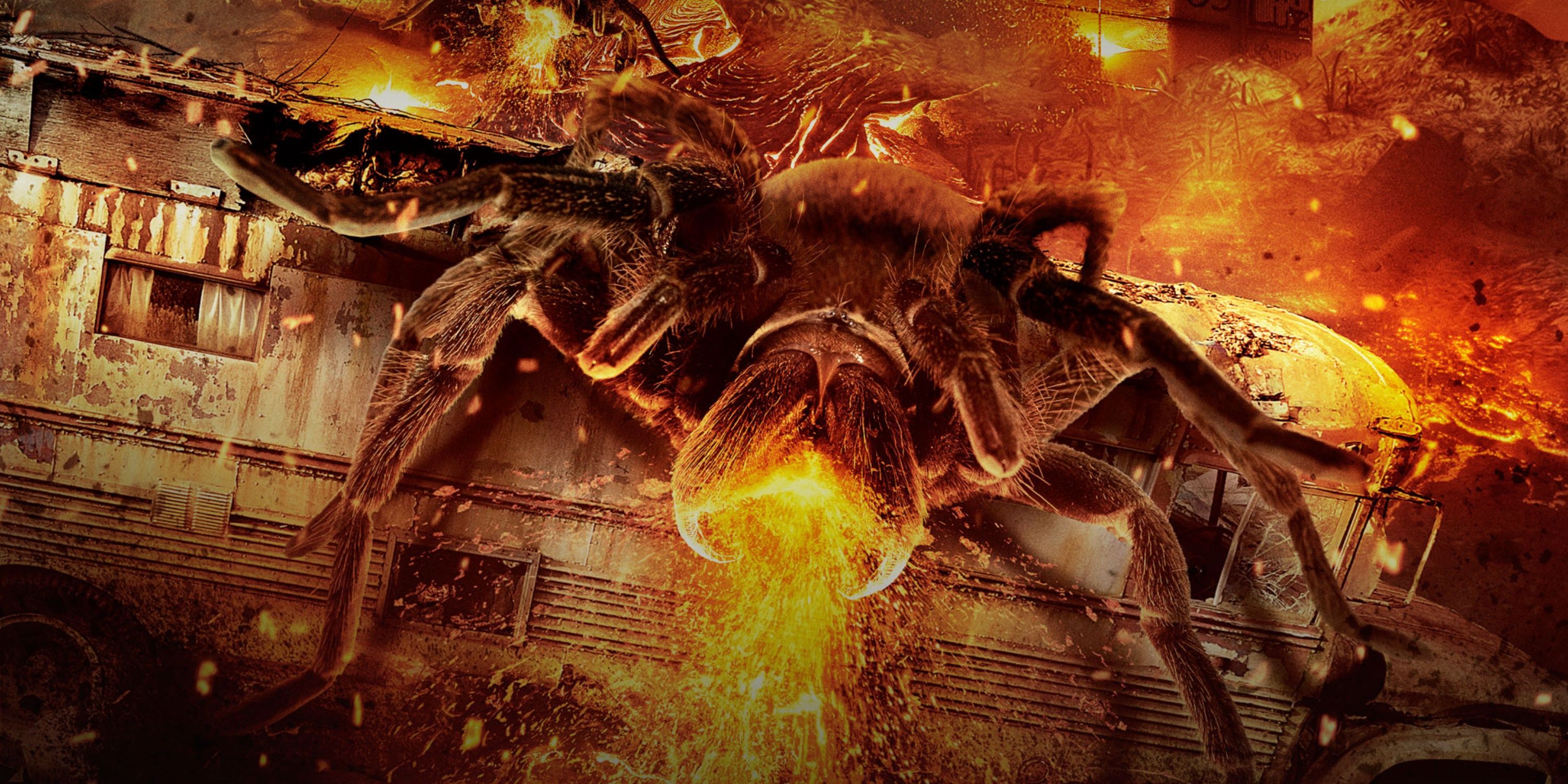 Lavalantula crushes a bus in poster