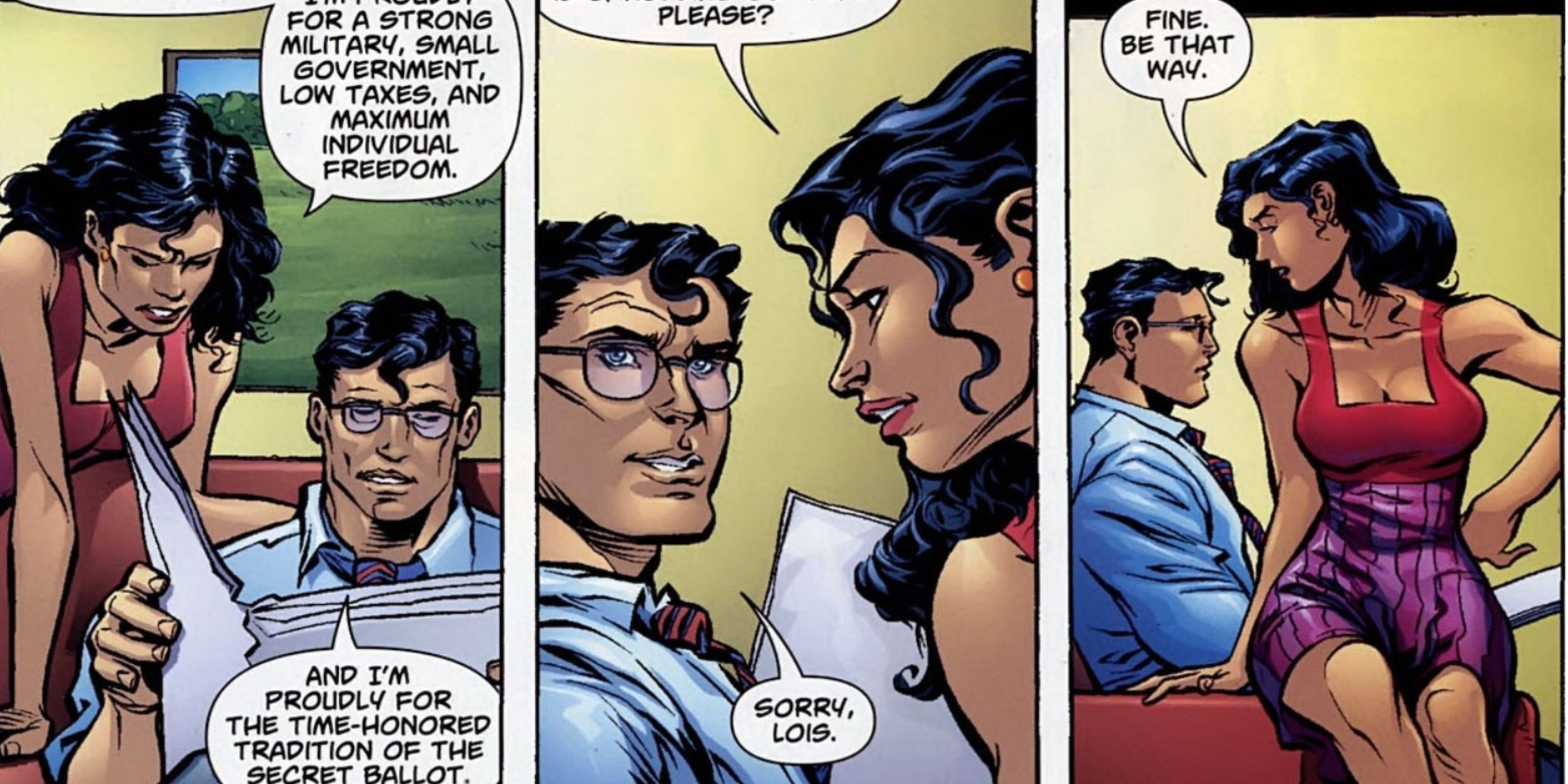 Clark Kent e Lois Lane discutem política em DC Universe: Decisions