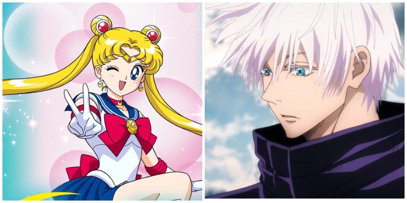 Split image of Usagi from Sailor Moon and Gojo from Jujutsu Kaisen