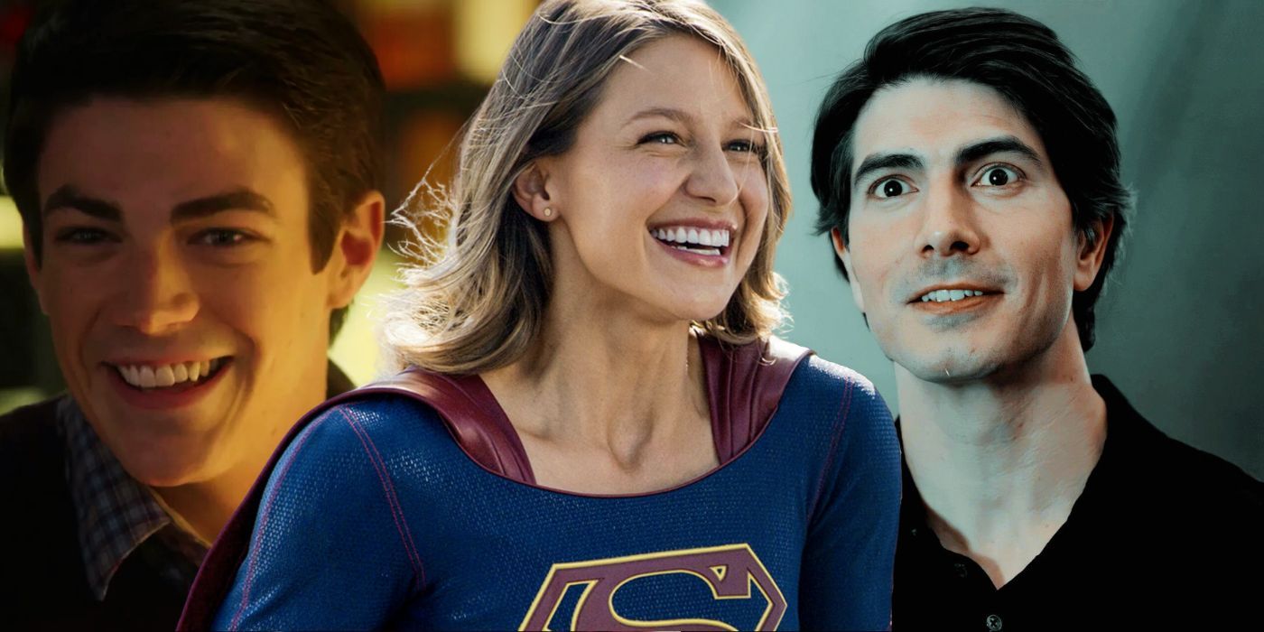 Collage of Barry Allen, Kara Danvers, and Ray Palmer in the Arrowverse
