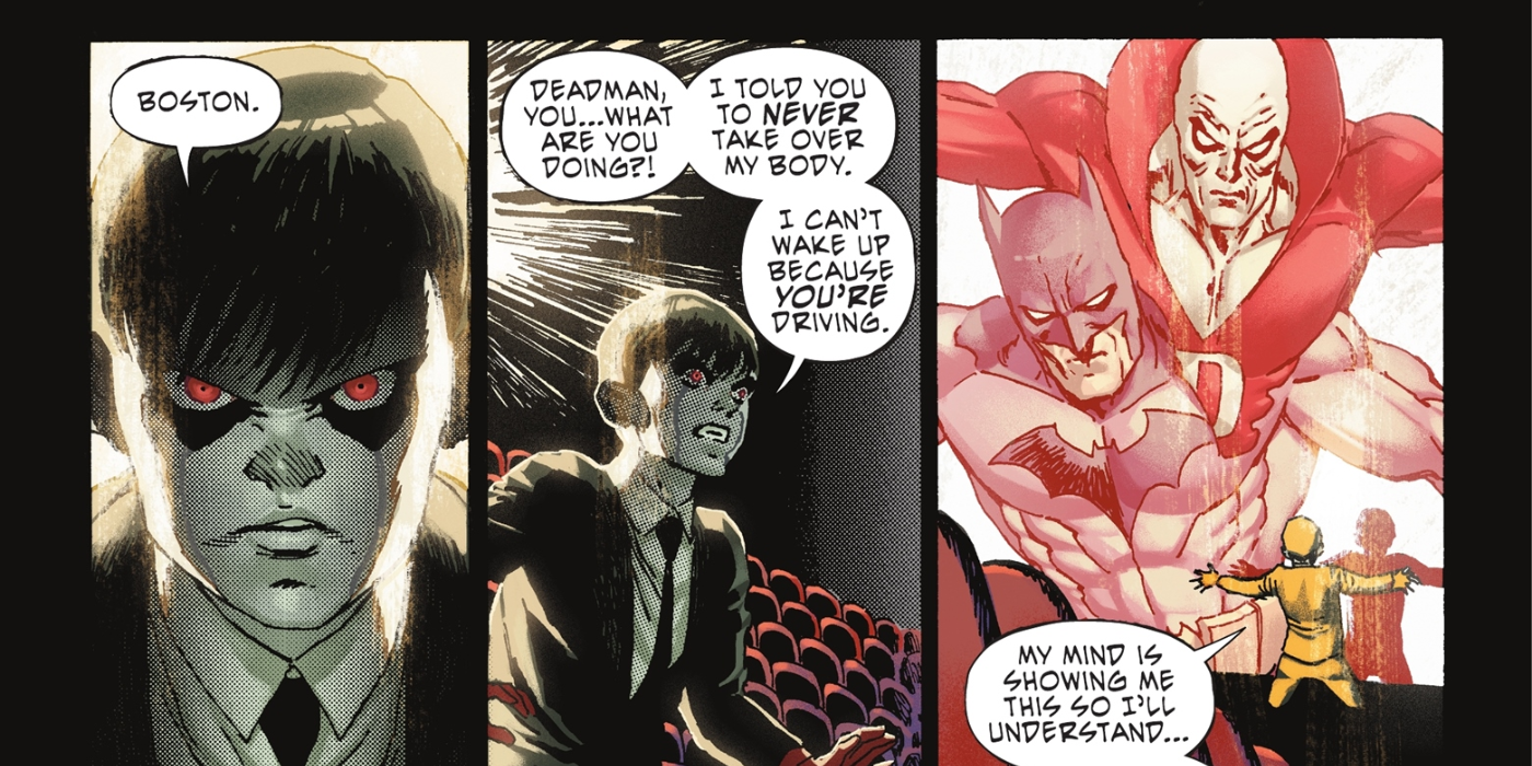 Batman percebe que está possuído por Deadman em Knight Terrors