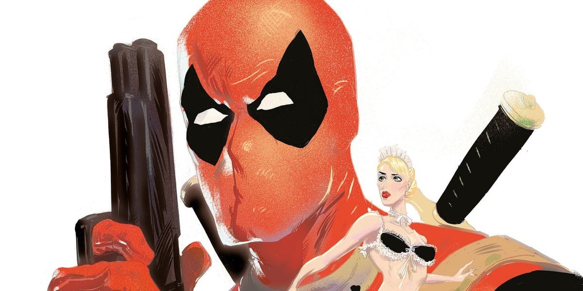 Deadpool segurando sua arma na capa de Deadpool MAX