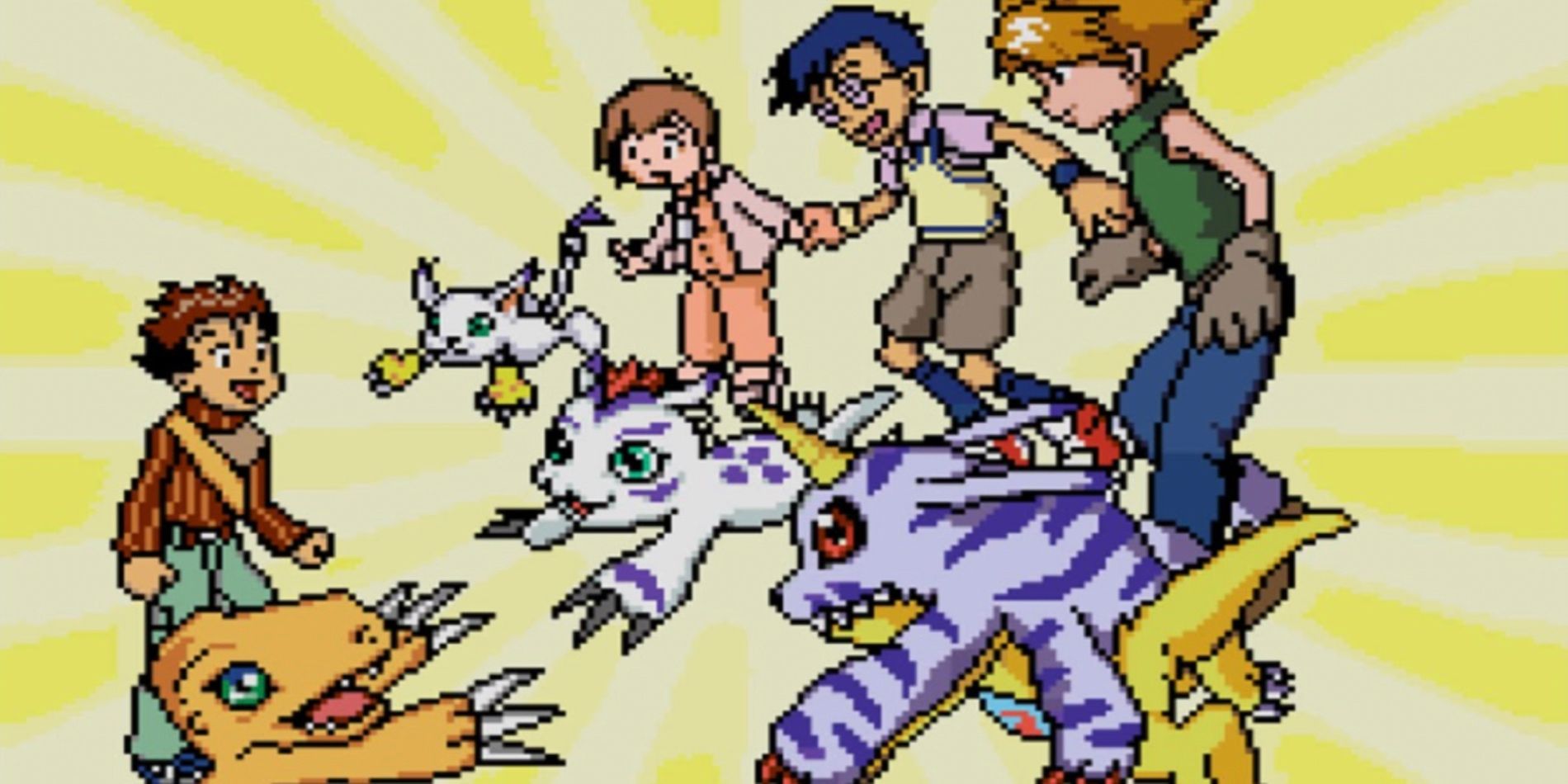 Digimon Adventure 01 DigiDestined se encontra em Digimon Adventure: Cathode/Anode Trainer para WonderSwan Color