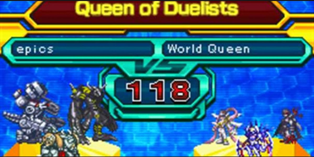 Uma batalha começa no Digimon World Championship para o Nintendo DS