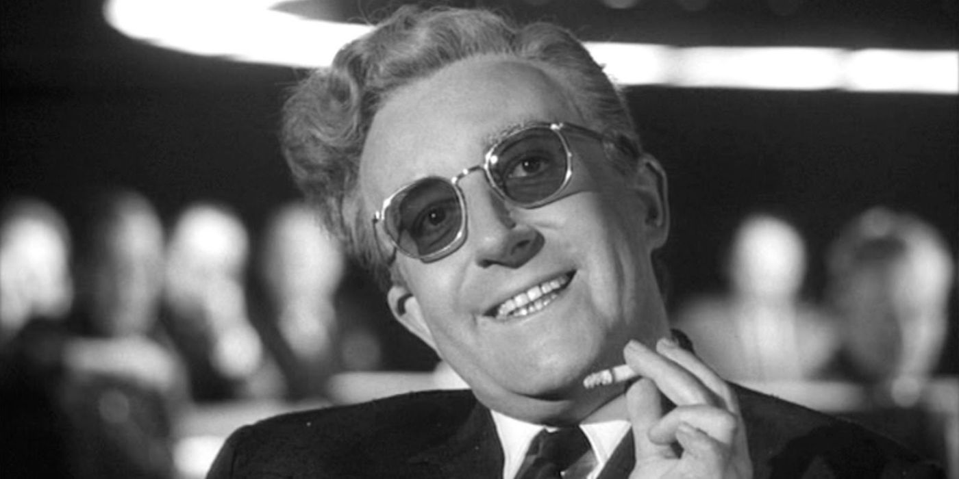 Dr Strangelove Movie - Peter Sellers with cigarette and creepy grin