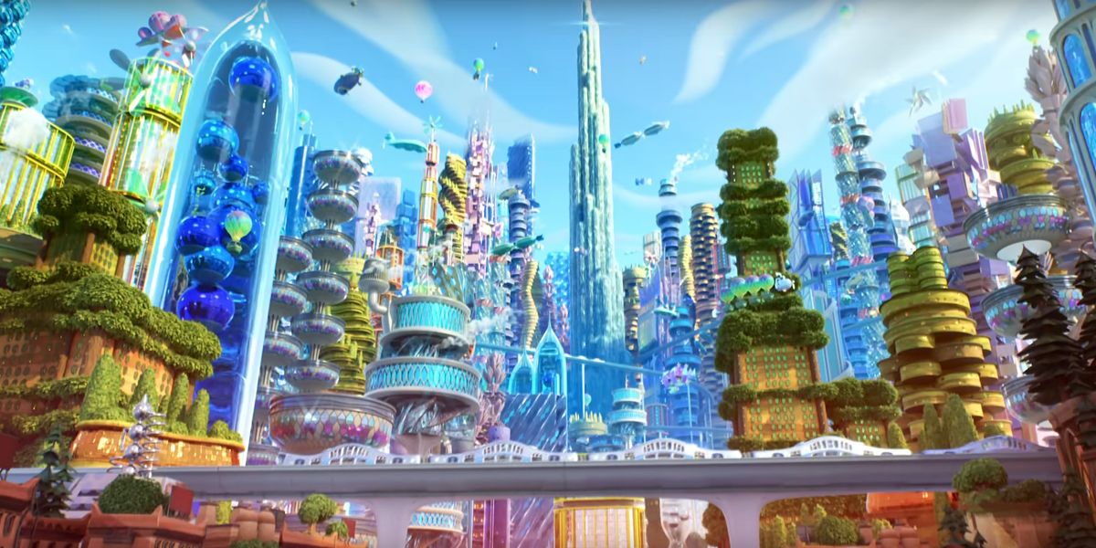 Uma imagem ampla de Element City de Elemental
