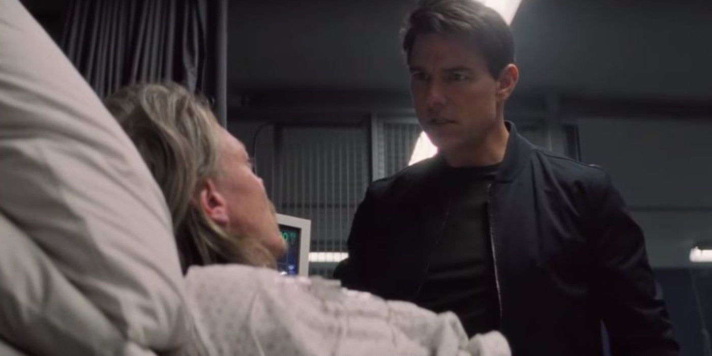 Ethan Hunt confronts Debruuk in his hospital bed during Mission: Impossible Fallout.