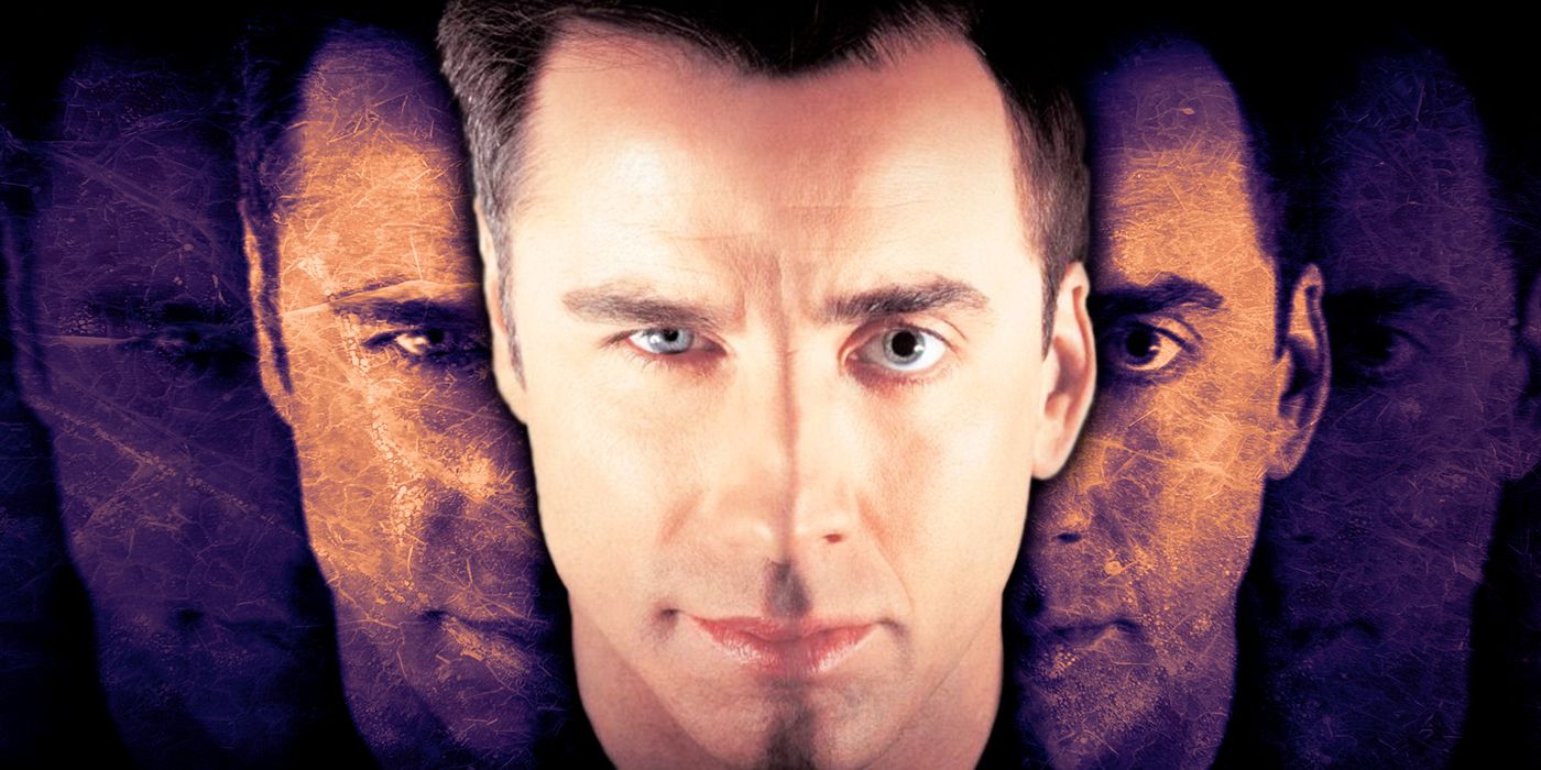 John Travolta and Nicolas Cage's faces in Face/Off.