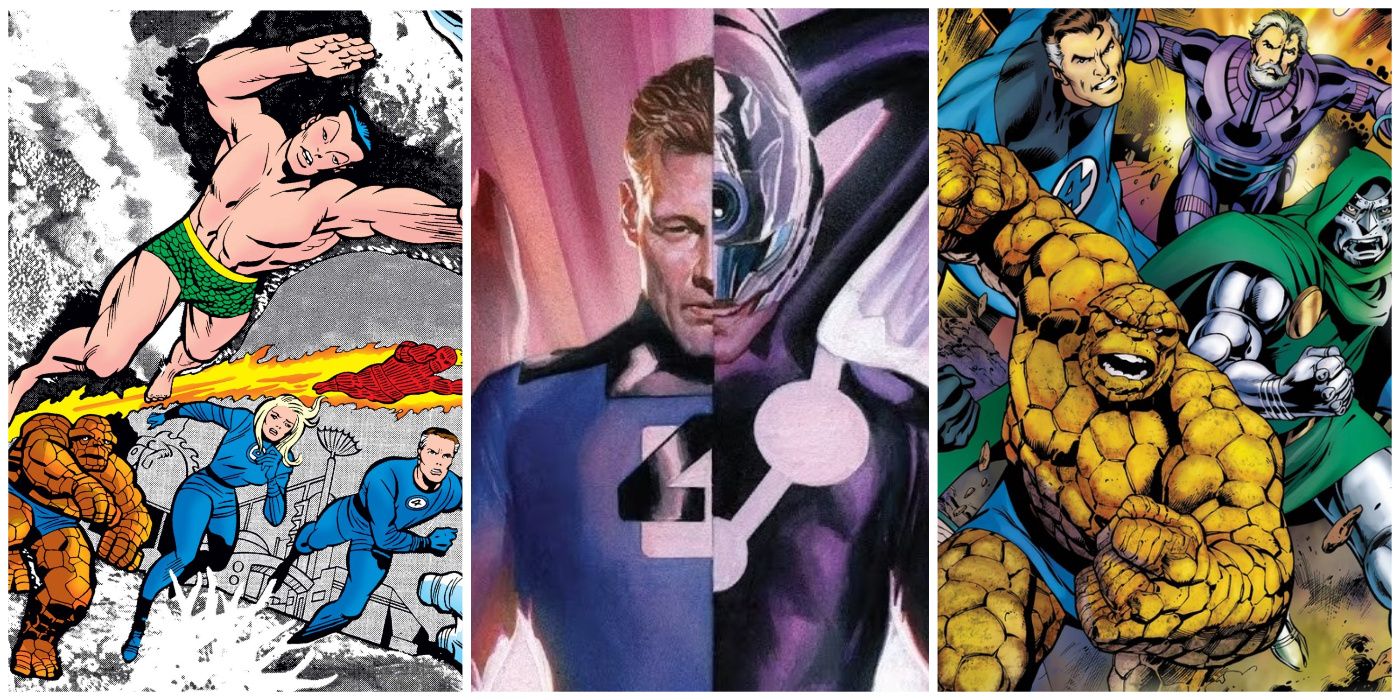 Split Image of Namor and Fantastic Four, Reed and Maker, Dr. Doom with Fantastic Four