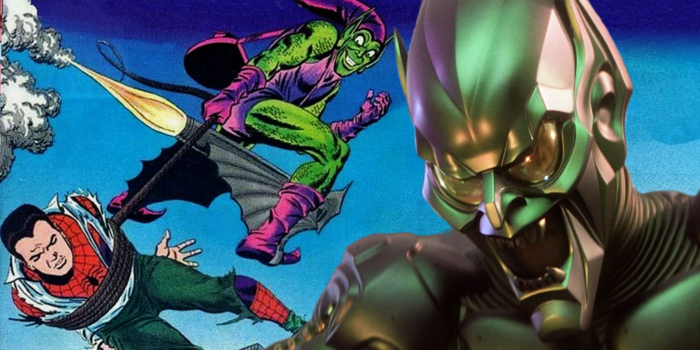 Green Goblin from the movie Spider-Man with the Amazing Spider-Man 39 cover in the background