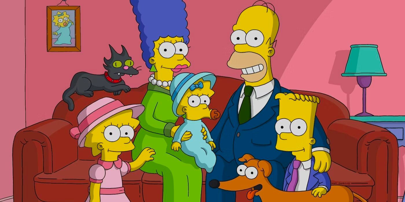 The Simpson family on a couch