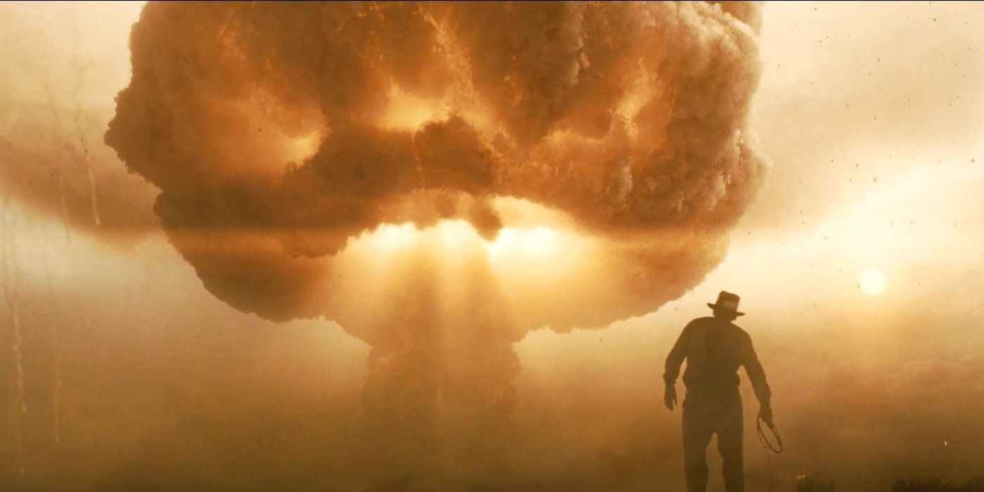 Indy watches a nuclear explosion unfold during Indiana Jones and the Crystal Skull