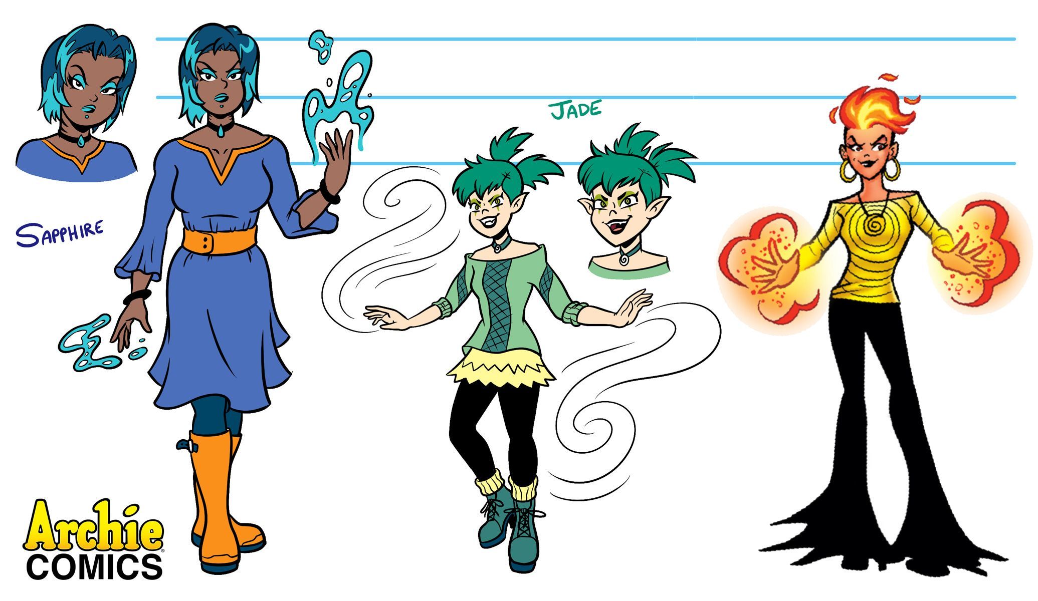 Os designs para as duas novas bruxas malvadas que compõem a Wicked Trinity