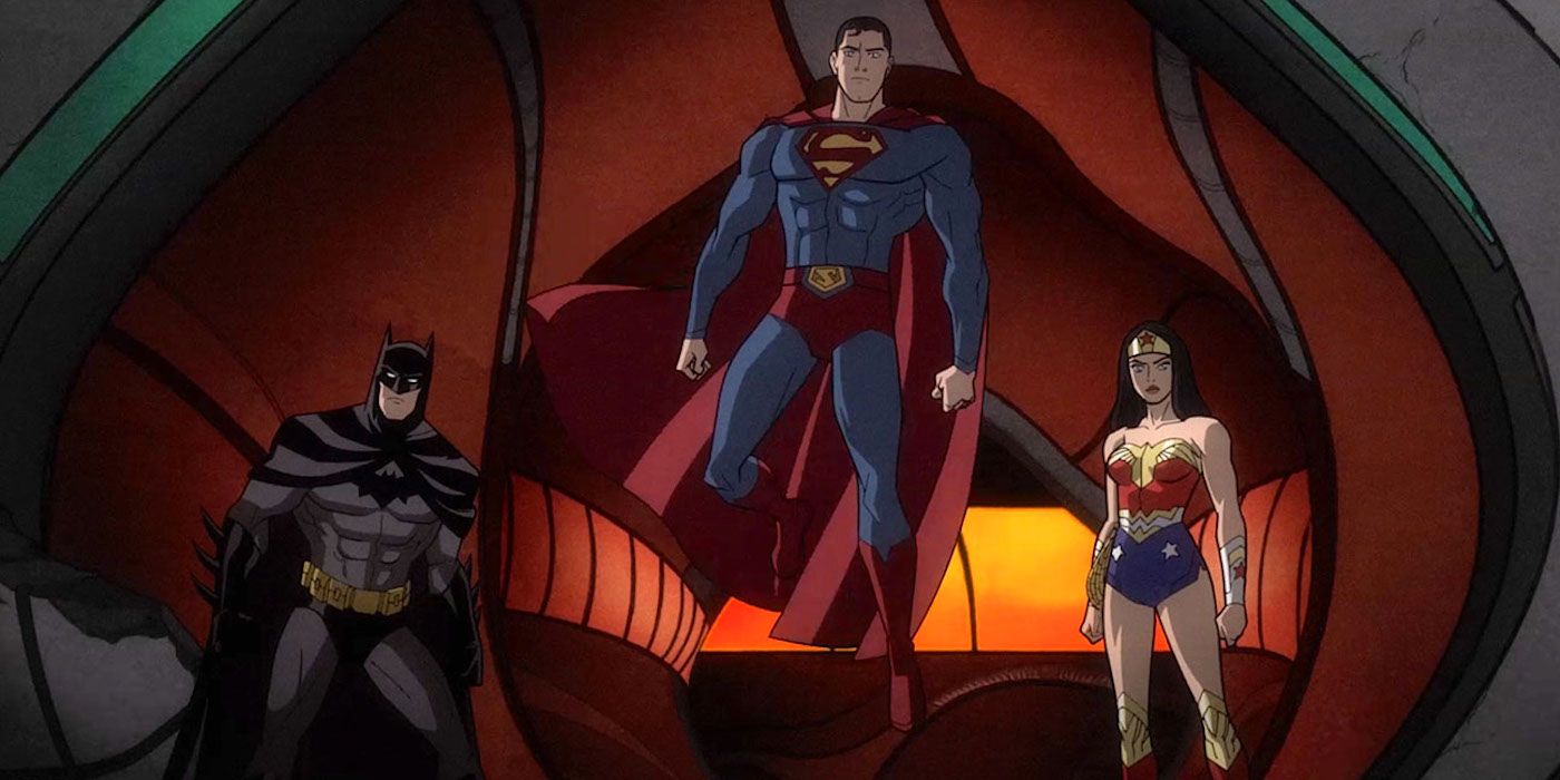 Justice League: Warworld's Trinity, Batman, Superman and Wonder Woman, gears up for battle