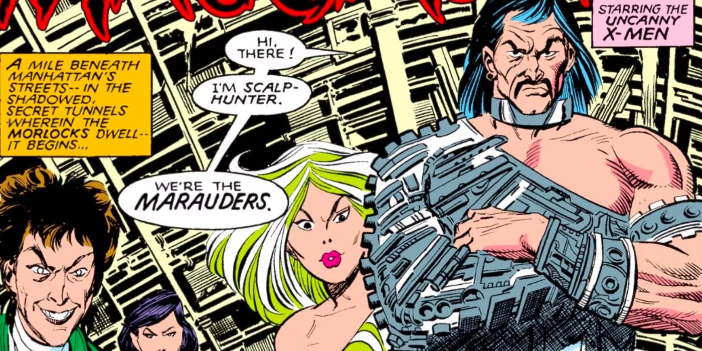 John Greycow introduces himself as "Scalphunter" alongside the Marauders in the pages of Uncanny X-Men