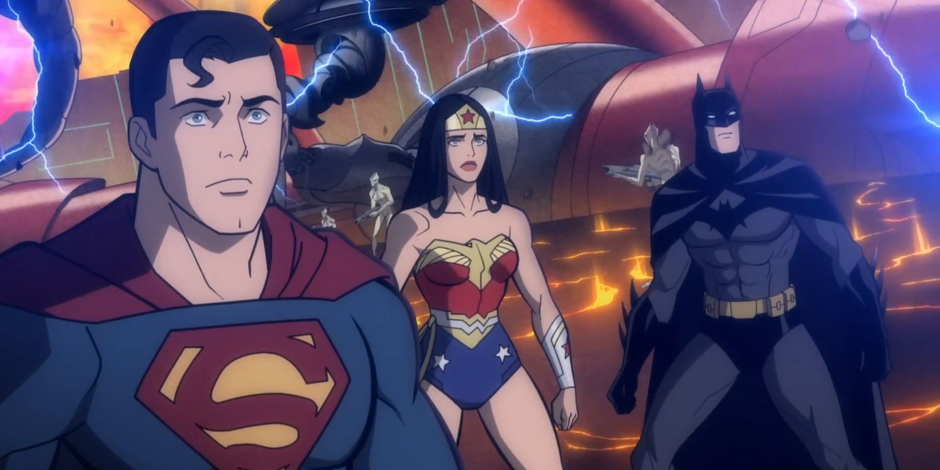 Justice League: Warworld's Superman, Wonder Woman and Batman face Mongul