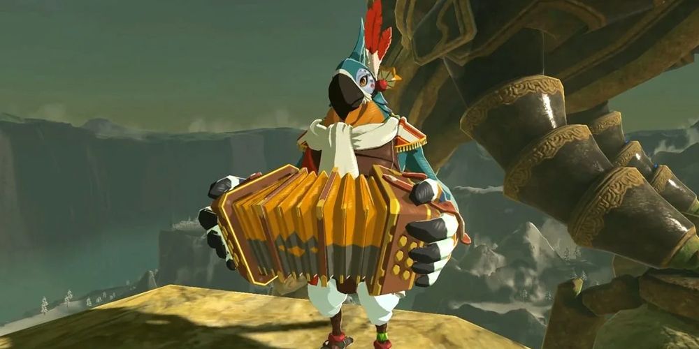 Kass de Breath of the Wild tocando acordeão