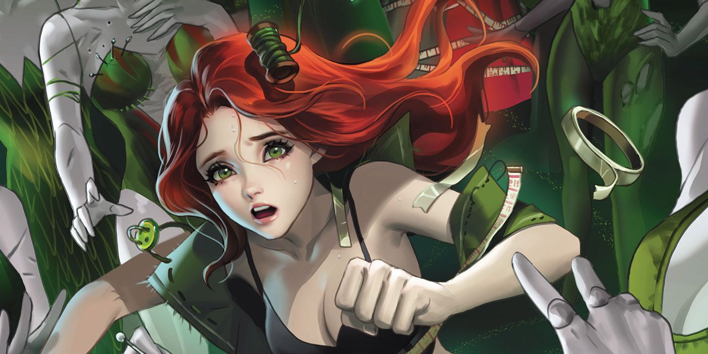 Poison Ivy runs away on variant cover of Knight Terrors: Poison Ivy #2.