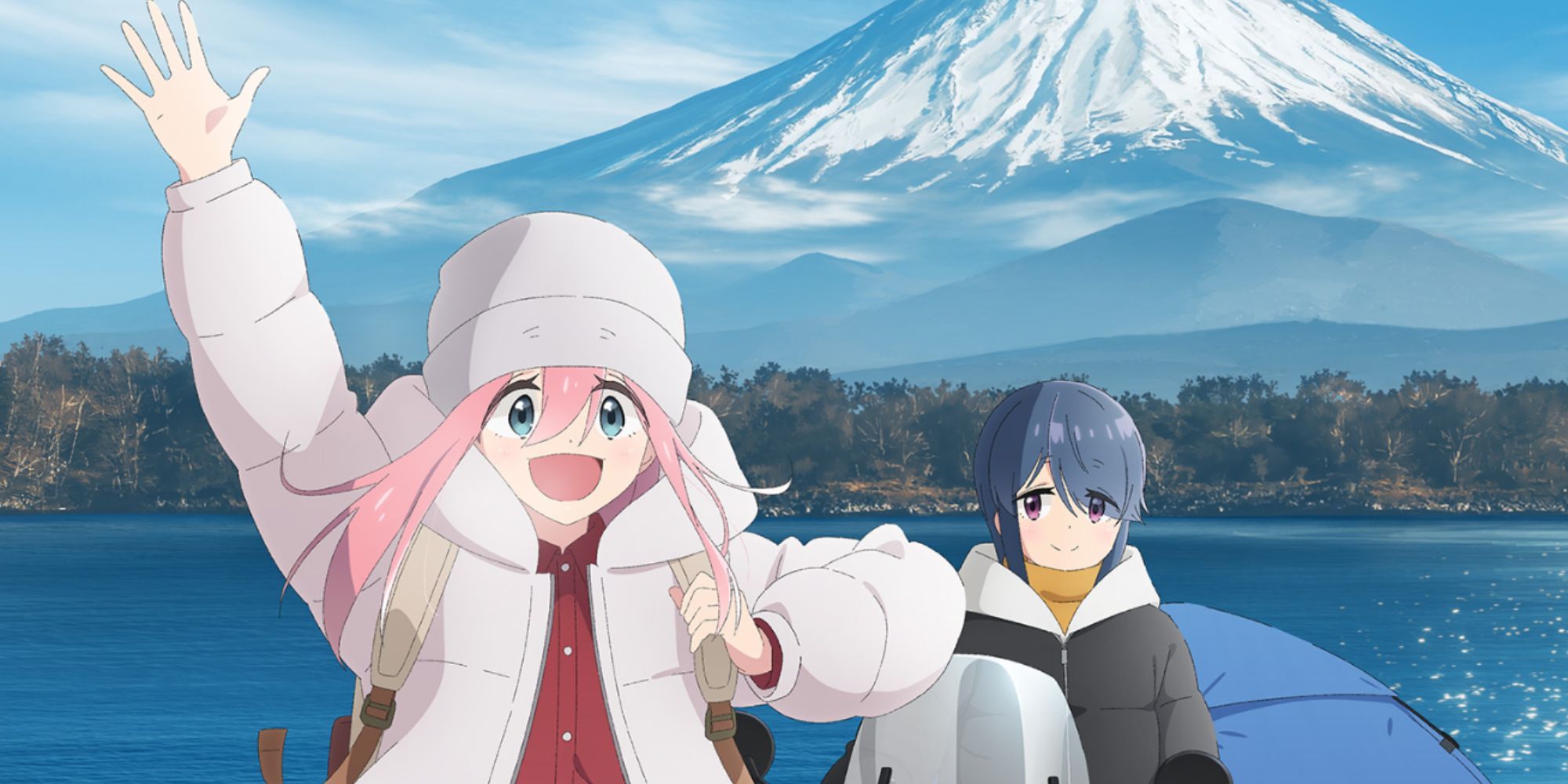Nadeshiko and Rin from Laid-Back Camp in a promotional image for Season 3