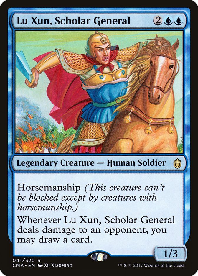 Lu Xun, cartão Scholar General Horsemanship em Magic: The Gathering