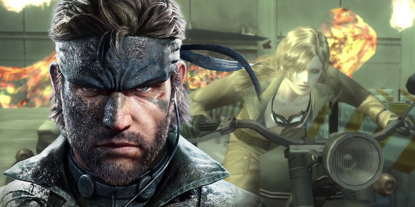 Solid Snake and Eva ride a motorcycle in the Metal Gear Solid Master Collection