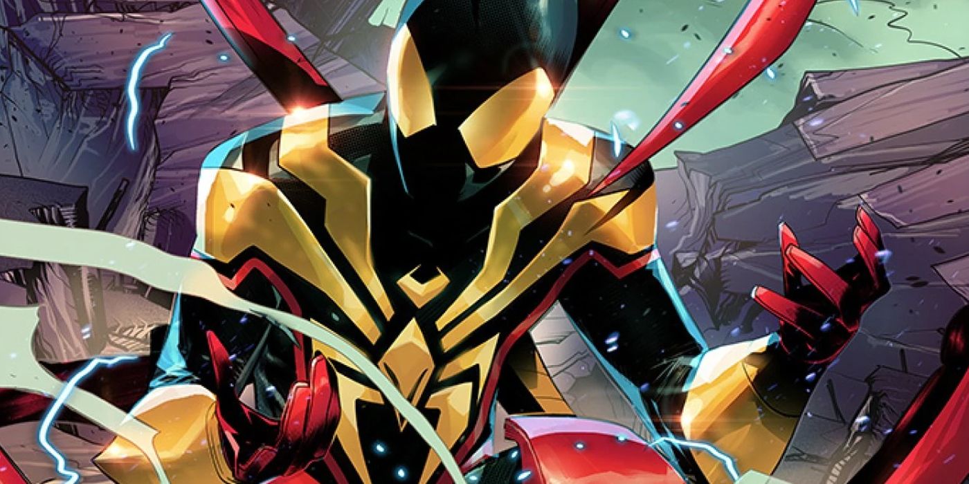 Miles Morales discovering his new Iron Spider armor from Marvel Comics