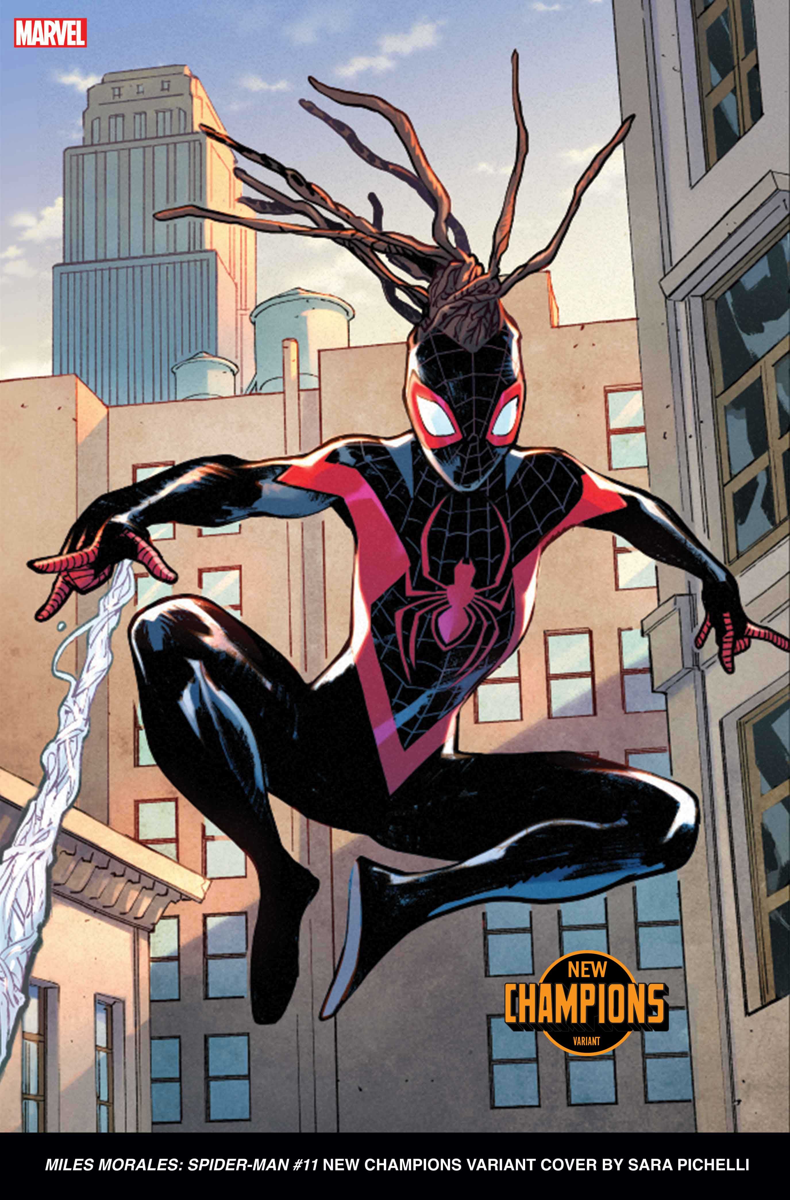 Sara Pichelli desenhou este possível companheiro para Miles Morales nesta capa variante para Miles Morales: Spider-Man #11.