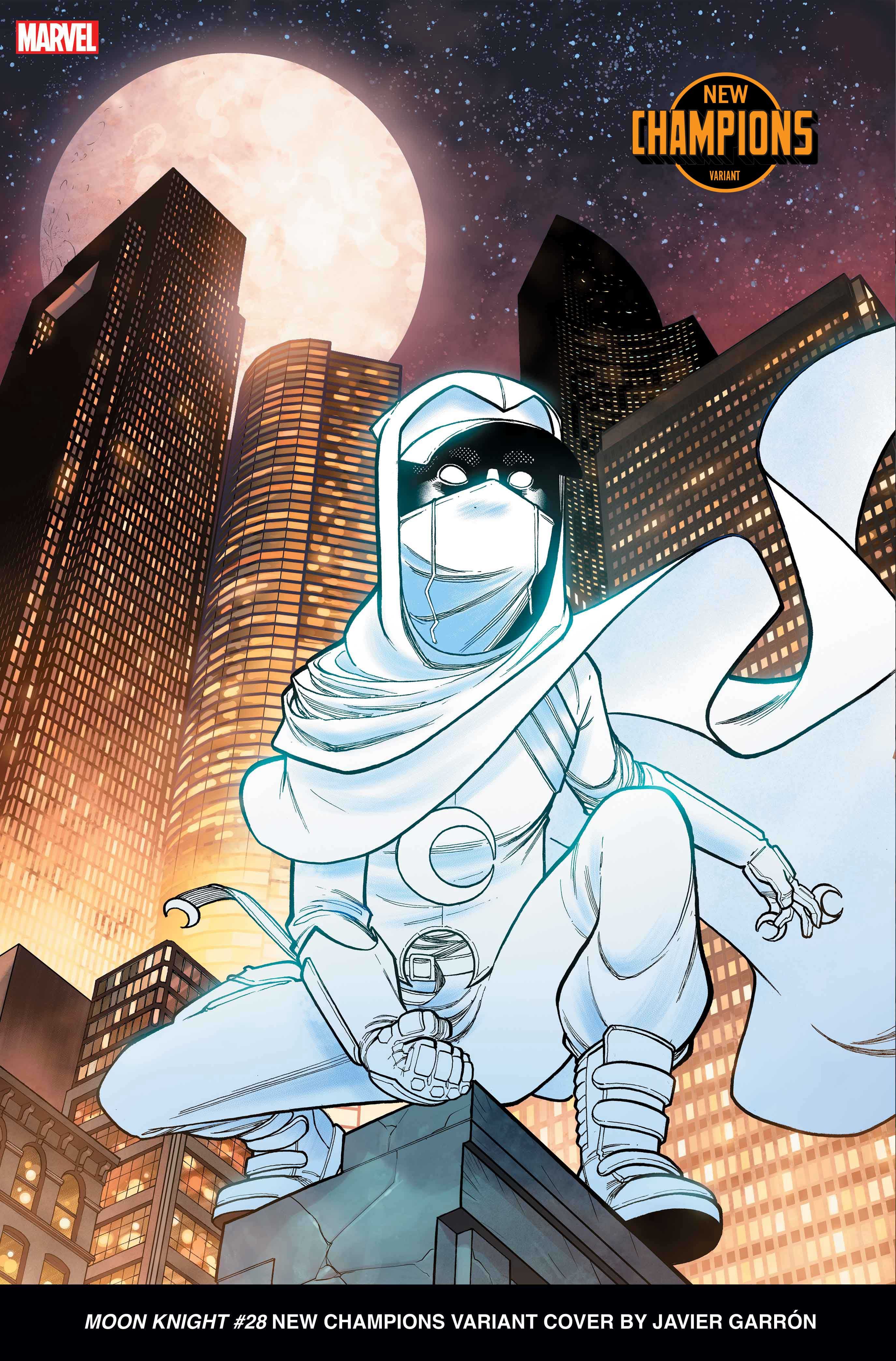 Javier Garrón desenhou este possível companheiro para Moon Knight para esta capa variante de Moon Knight #28. 