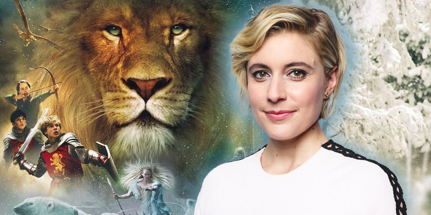 Poster art from Chronicles of Narnia (2005 film) and Greta Gerwig.