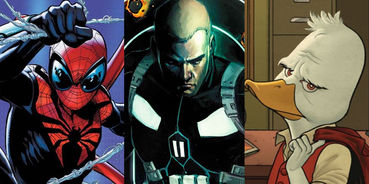 Split Image: Superior Spider-Man, Joe Garrison Punisher, Howard the Duck new comics