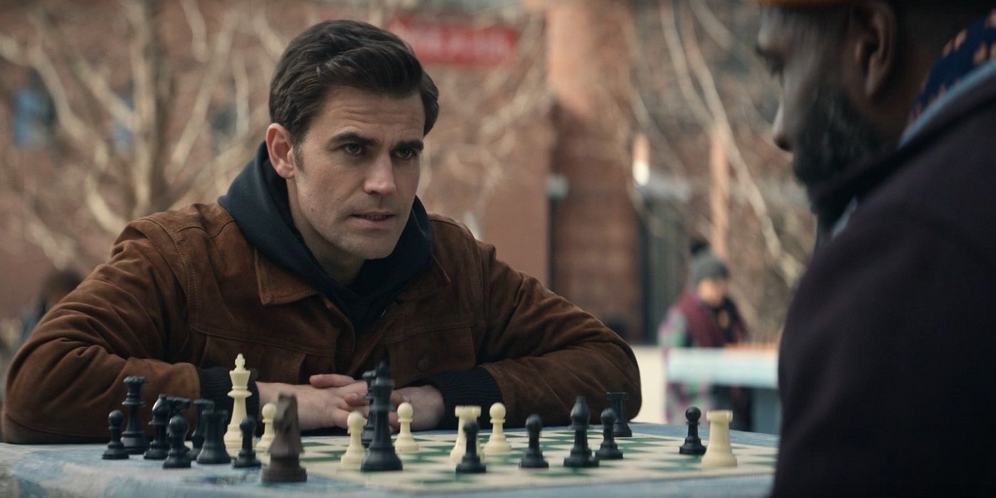 Paul Wesley's Captain Kirk playing chess in Strange New Worlds 