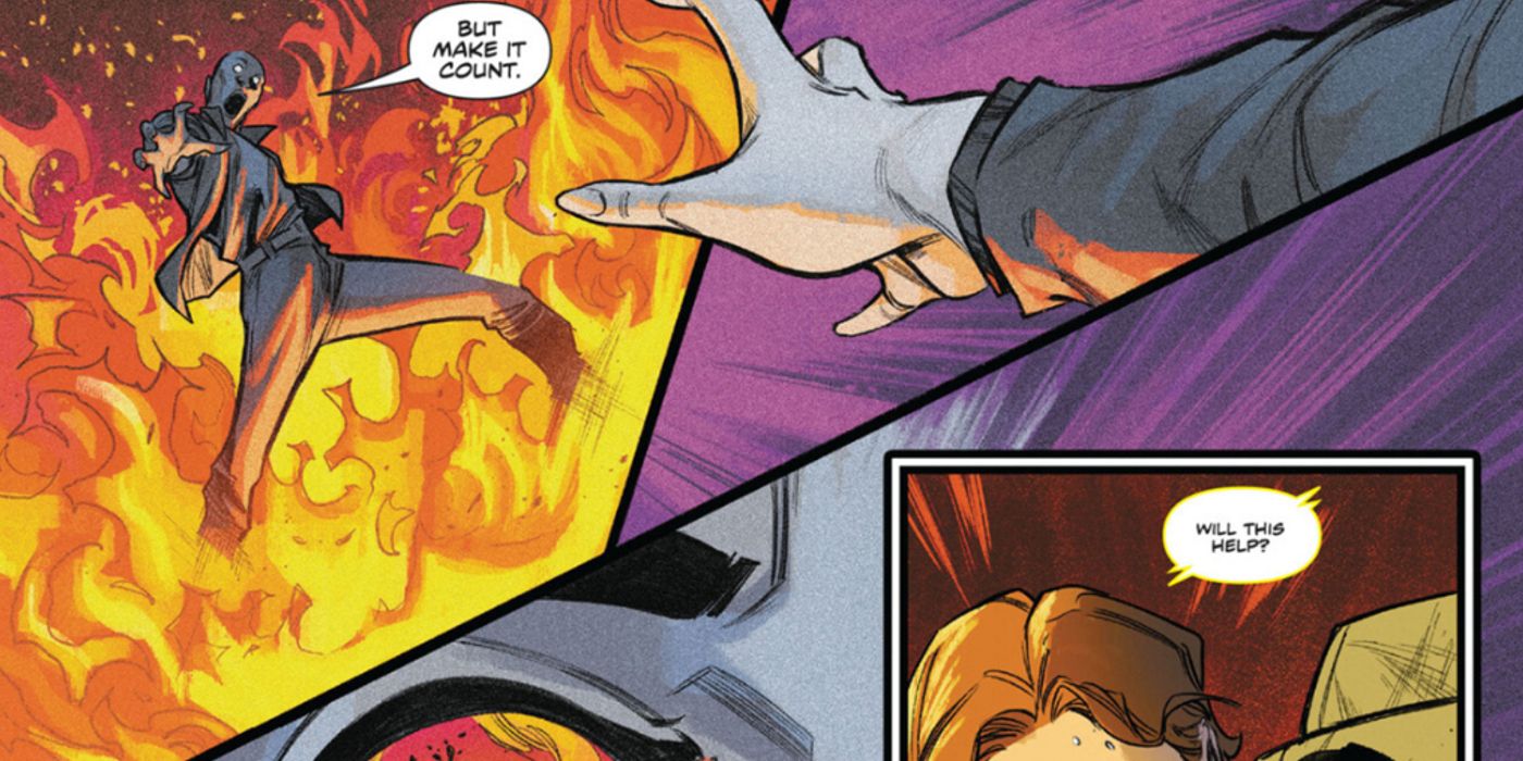 zack taylor of the world of the coinless dizendo a kimberly para fazer sua morte valer enquanto ele cai em chamas