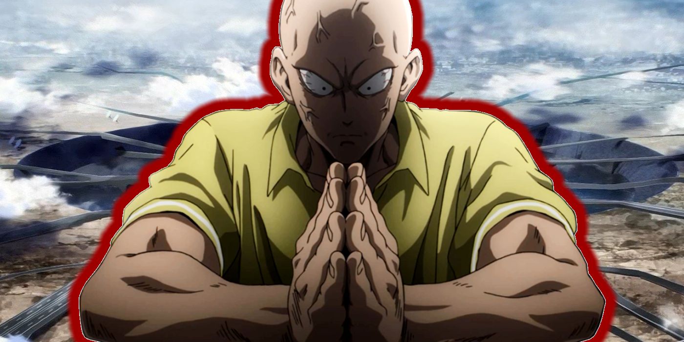 Saitama intensely crushing a mosquito in the One-Punch Man anime