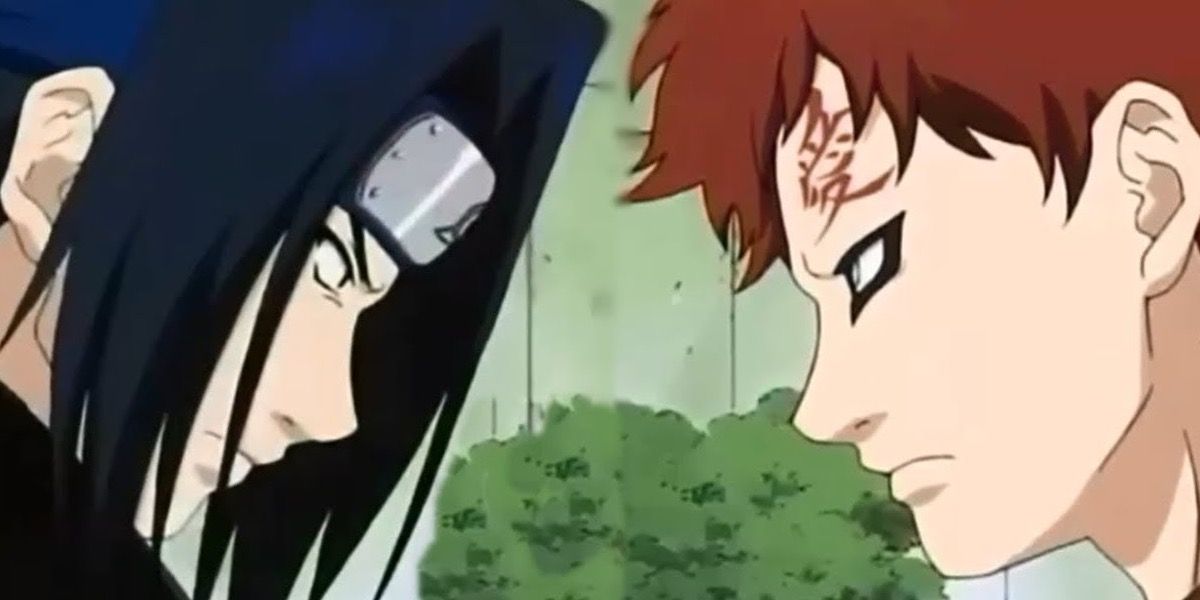 Naruto - Sasuke and Gaara stare at each other